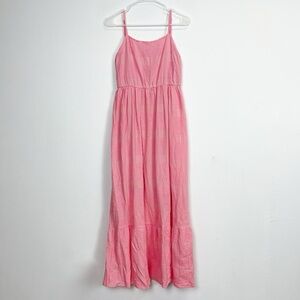 Frnch Maxi Dress Womens Medium Pink Sleeveless Cotton Blend Scoop Back NWT NEW